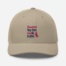 Load image into Gallery viewer, ‘Powered By Cats & Coffee’ Trucker Cap