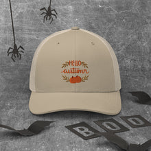 Load image into Gallery viewer, 'Hello Autumn Pumpkin' Trucker Cap