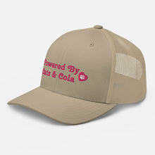 Load image into Gallery viewer, 'Powered By Cats & Cola Paw Print' Trucker Cap