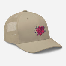Load image into Gallery viewer, ‘My Love’ Pink & Purple Heart Trucker Cap