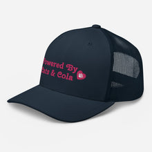 Load image into Gallery viewer, 'Powered By Cats & Cola Paw Print' Trucker Cap