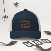 Load image into Gallery viewer, 'Hello Autumn Pumpkin' Trucker Cap