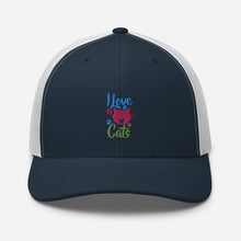 Load image into Gallery viewer, 'I Love Cats' Trucker Cap