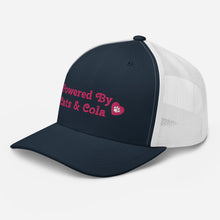 Load image into Gallery viewer, 'Powered By Cats & Cola Paw Print' Trucker Cap