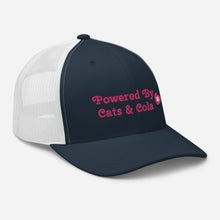 Load image into Gallery viewer, 'Powered By Cats & Cola Paw Print' Trucker Cap