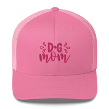 Load image into Gallery viewer, ‘Dog Mom Paw Print In Pink Font’ Trucker Cap