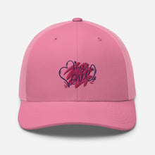 Load image into Gallery viewer, ‘My Love’ Pink & Purple Heart Trucker Cap