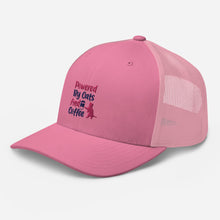 Load image into Gallery viewer, ‘Powered By Cats & Coffee’ Trucker Cap