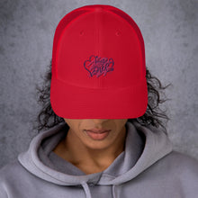 Load image into Gallery viewer, ‘My Love’ Pink & Purple Heart Trucker Cap