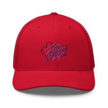Load image into Gallery viewer, ‘My Love’ Pink & Purple Heart Trucker Cap