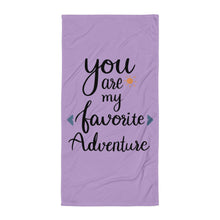 Load image into Gallery viewer, 'You Are My Favorite Adventure Purple' Towel