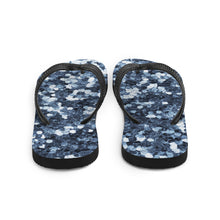 Load image into Gallery viewer, 'Blue Sparkle Glitter Confetti Print' Flip-Flops