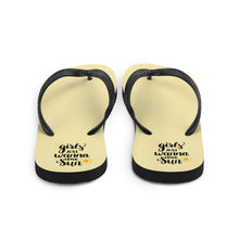 Load image into Gallery viewer, 'Girls Just Want To Have Sun' Yellow Flip-Flops