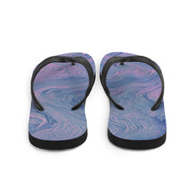 Load image into Gallery viewer, 'Pink & Blue Tie Dye Swirl Print' Flip-Flops