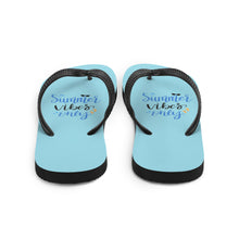 Load image into Gallery viewer, 'Summer Vibes Only' Blue Flip-Flops