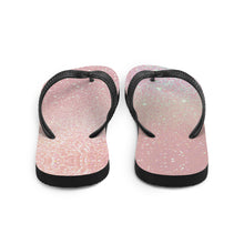 Load image into Gallery viewer, 'Pretty Pink Rose Gold Glitter Print' Flip-Flops