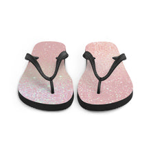 Load image into Gallery viewer, 'Pretty Pink Rose Gold Glitter Print' Flip-Flops