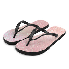 Load image into Gallery viewer, 'Pretty Pink Rose Gold Glitter Print' Flip-Flops