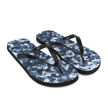 Load image into Gallery viewer, 'Blue Sparkle Glitter Confetti Print' Flip-Flops