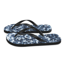 Load image into Gallery viewer, 'Blue Sparkle Glitter Confetti Print' Flip-Flops