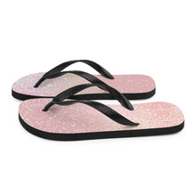 Load image into Gallery viewer, 'Pretty Pink Rose Gold Glitter Print' Flip-Flops