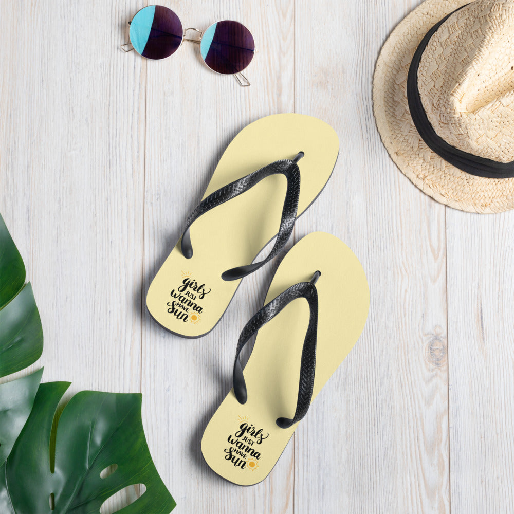 Girls yellow best sale flip flops