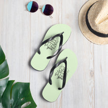Load image into Gallery viewer, 'For I Know The Plans I Have For You' Green Flip-Flops