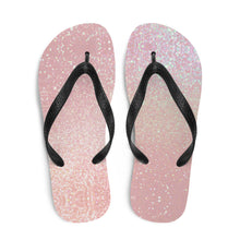 Load image into Gallery viewer, 'Pretty Pink Rose Gold Glitter Print' Flip-Flops