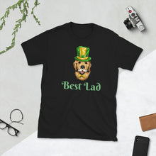 Load image into Gallery viewer, 'Best Lad Lucky Golden Retriever Dog' Short-Sleeve Unisex T-Shirt