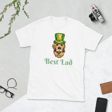 Load image into Gallery viewer, 'Best Lad Lucky Golden Retriever Dog' Short-Sleeve Unisex T-Shirt