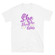 Load image into Gallery viewer, 'She Who Dares Wins' Short-Sleeve Unisex T-Shirt