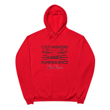 Load image into Gallery viewer, 'Cozy Sweaters and Pumpkin Spice' Unisex fleece hoodie