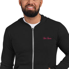 Load image into Gallery viewer, 'Lulu's Luxuries' Pink Embroidery Unisex Zip Hoodie