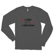 Load image into Gallery viewer, ‘Wine Is My Valentine’ Long sleeve unisex t-shirt MADE IN USA