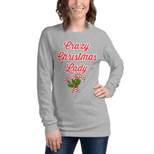 Load image into Gallery viewer, 'Crazy Christmas Lady Candy Canes' Unisex Long Sleeve Tee