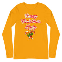 Load image into Gallery viewer, 'Crazy Christmas Lady Candy Canes' Unisex Long Sleeve Tee
