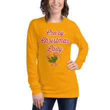 Load image into Gallery viewer, 'Crazy Christmas Lady Candy Canes' Unisex Long Sleeve Tee