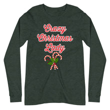 Load image into Gallery viewer, 'Crazy Christmas Lady Candy Canes' Unisex Long Sleeve Tee