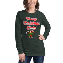 Load image into Gallery viewer, 'Crazy Christmas Lady Candy Canes' Unisex Long Sleeve Tee