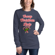Load image into Gallery viewer, 'Crazy Christmas Lady Candy Canes' Unisex Long Sleeve Tee
