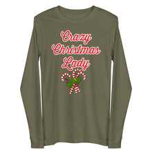 Load image into Gallery viewer, 'Crazy Christmas Lady Candy Canes' Unisex Long Sleeve Tee