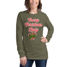 Load image into Gallery viewer, 'Crazy Christmas Lady Candy Canes' Unisex Long Sleeve Tee