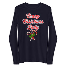 Load image into Gallery viewer, 'Crazy Christmas Lady Candy Canes' Unisex Long Sleeve Tee