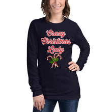 Load image into Gallery viewer, 'Crazy Christmas Lady Candy Canes' Unisex Long Sleeve Tee