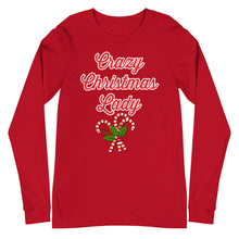 Load image into Gallery viewer, 'Crazy Christmas Lady Candy Canes' Unisex Long Sleeve Tee