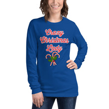 Load image into Gallery viewer, 'Crazy Christmas Lady Candy Canes' Unisex Long Sleeve Tee