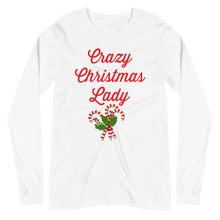 Load image into Gallery viewer, 'Crazy Christmas Lady Candy Canes' Unisex Long Sleeve Tee