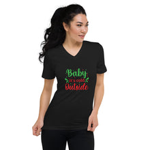 Load image into Gallery viewer, 'Baby It's Cold Outside' Unisex Short Sleeve V-Neck T-Shirt