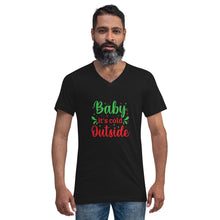 Load image into Gallery viewer, 'Baby It's Cold Outside' Unisex Short Sleeve V-Neck T-Shirt