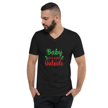 Load image into Gallery viewer, 'Baby It's Cold Outside' Unisex Short Sleeve V-Neck T-Shirt